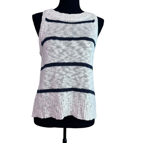 Rag Poets‎ Bryce Striped Sweater Tank Size Medium Navy White Style #RW191664 NWT - Picture 1 of 8